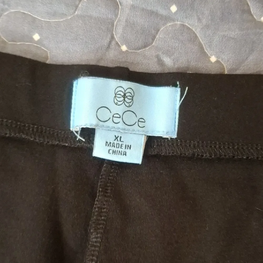 CeCe Classic Black cropped wide leg Pants size XL